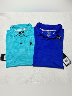 Hurley NWT Boys Polo Teal Blue XL